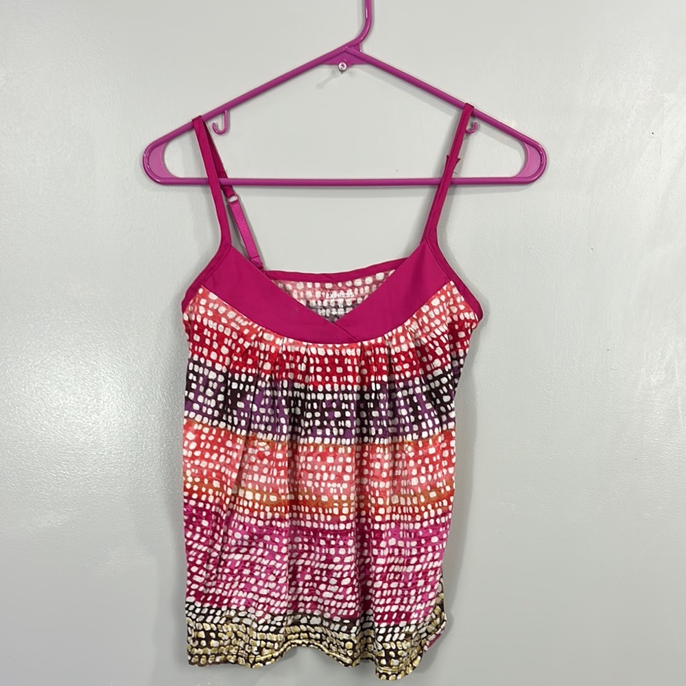 Express Pink and White tank Top
